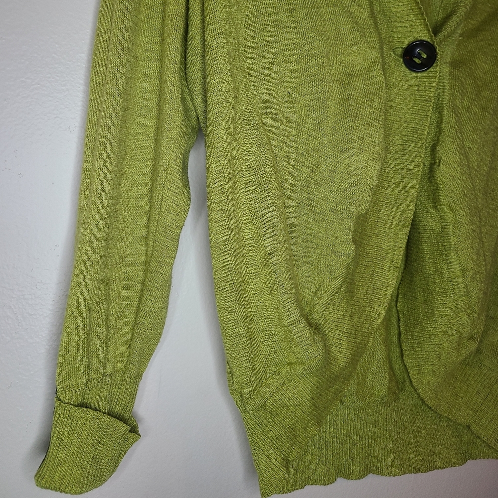 cabi lime green single button hooded cardigan - Picture 4 of 8